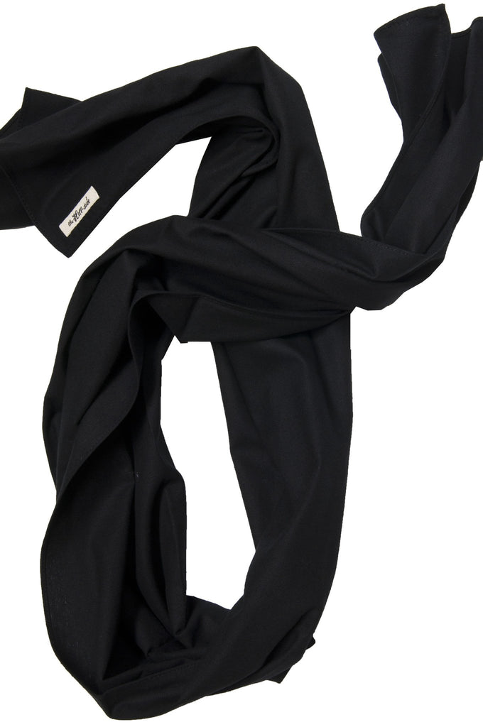 THE HILL-SIDE SC1-224 OVERDYED SOFT OXFORD LARGE SCARF BLACK