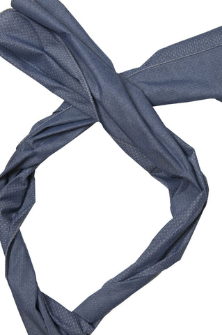 The Hill-Side SC1-181 Large Scarf Jacquard Chambray Dot Indigo