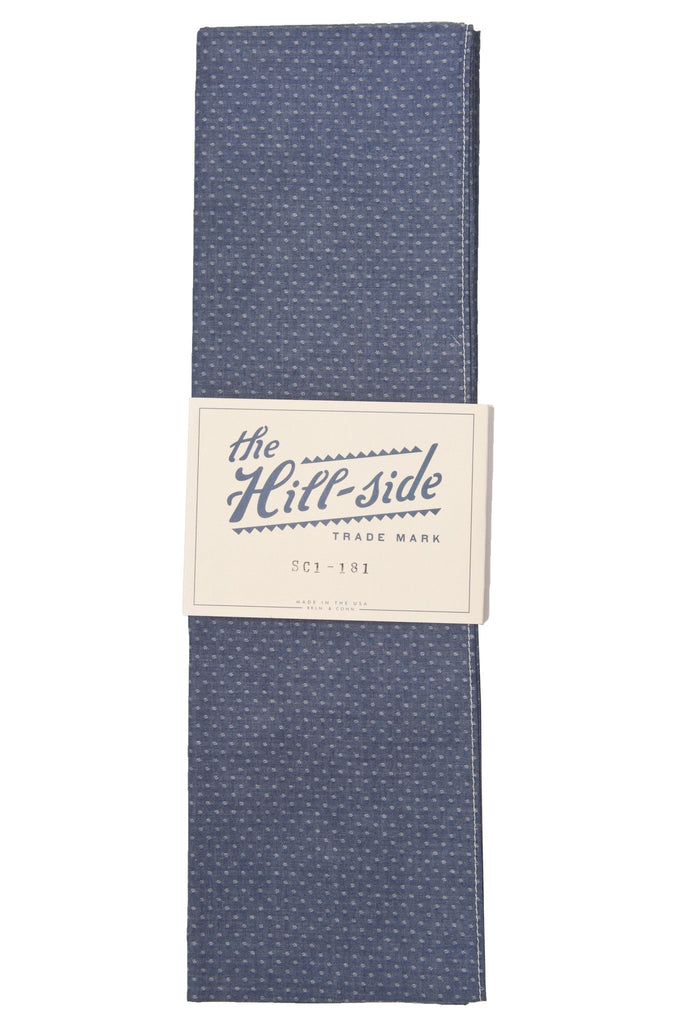 The Hill-Side SC1-181 Large Scarf Jacquard Chambray Dot Indigo