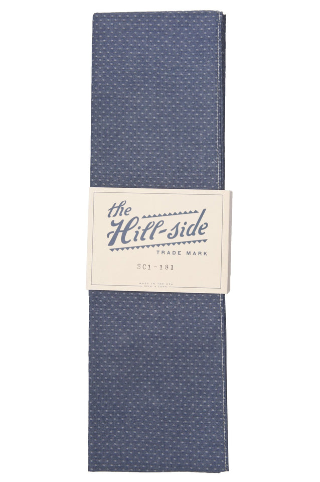 The Hill-Side SC1-181 Large Scarf Jacquard Chambray Dot Indigo