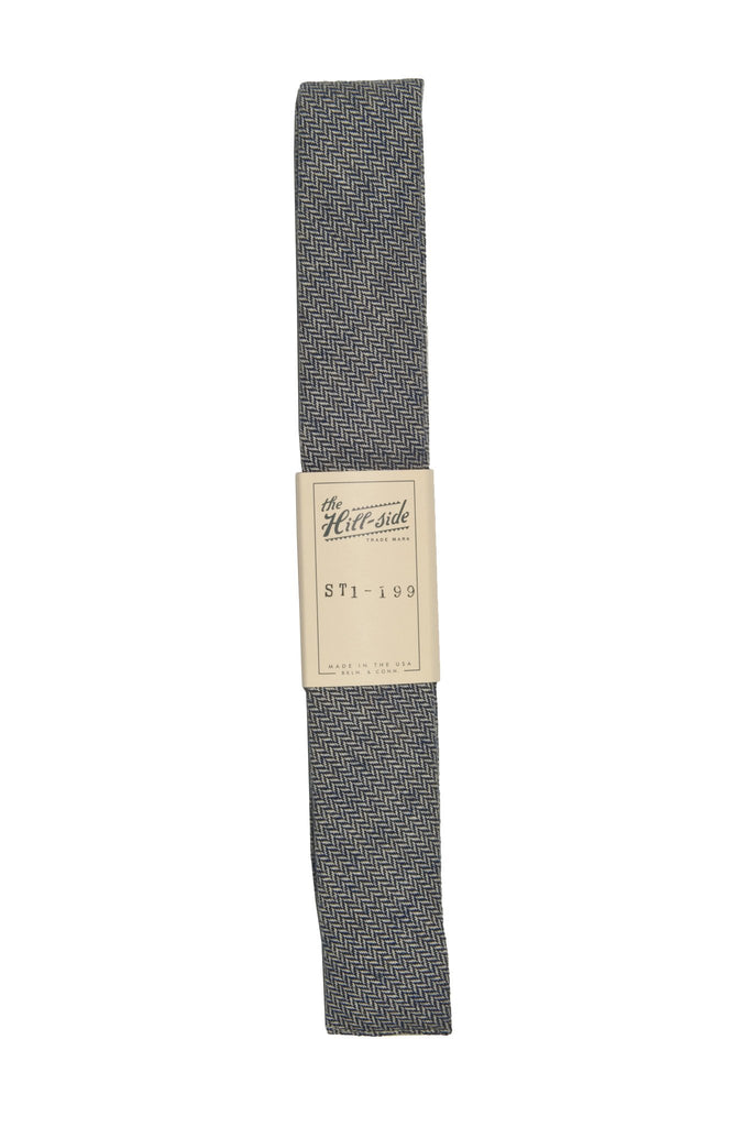 The Hill-side ST1-199 - Brushed Mini Herringbone Square-End Tie, Blue / Grey / White