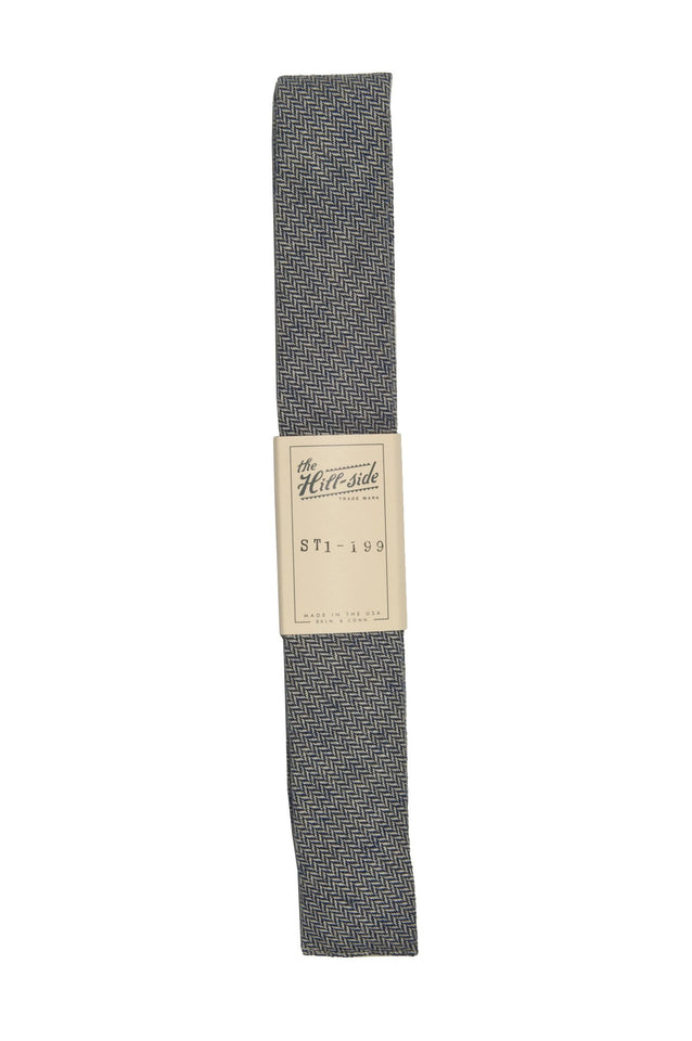 The Hill-side ST1-199 - Brushed Mini Herringbone Square-End Tie, Blue / Grey / White