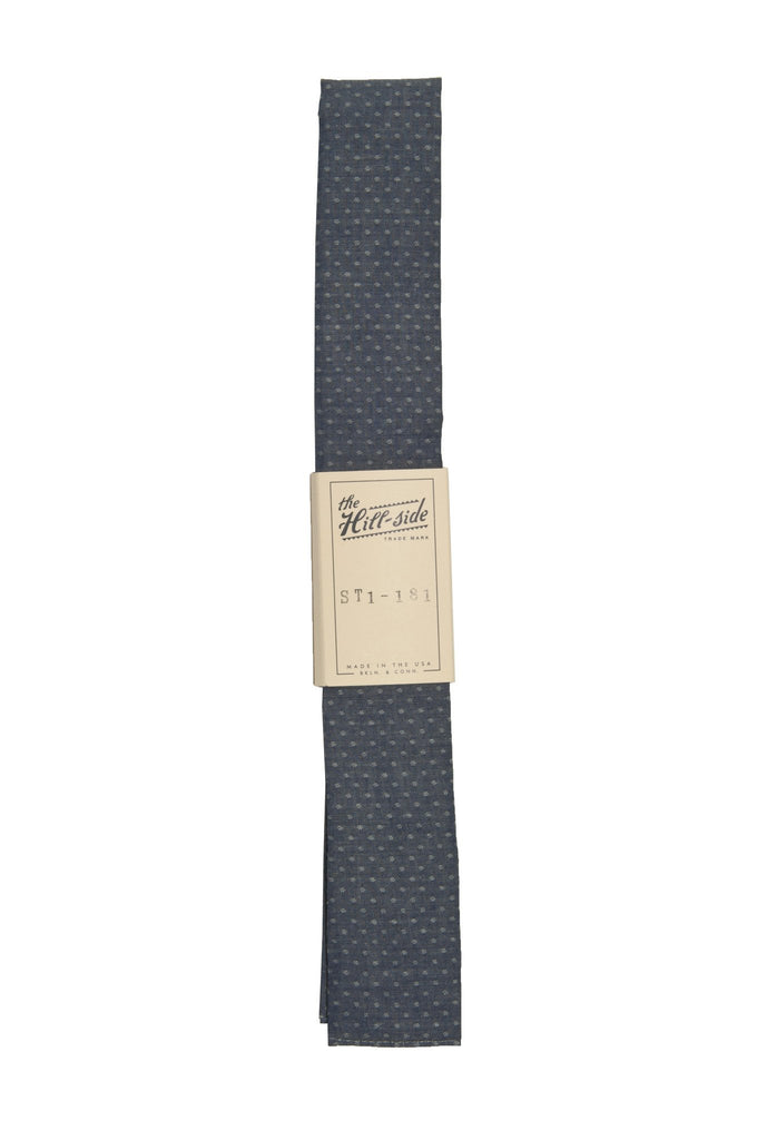 The Hill-side ST1-181 - Jacquard Chambray Dot Square-End Tie, Indigo