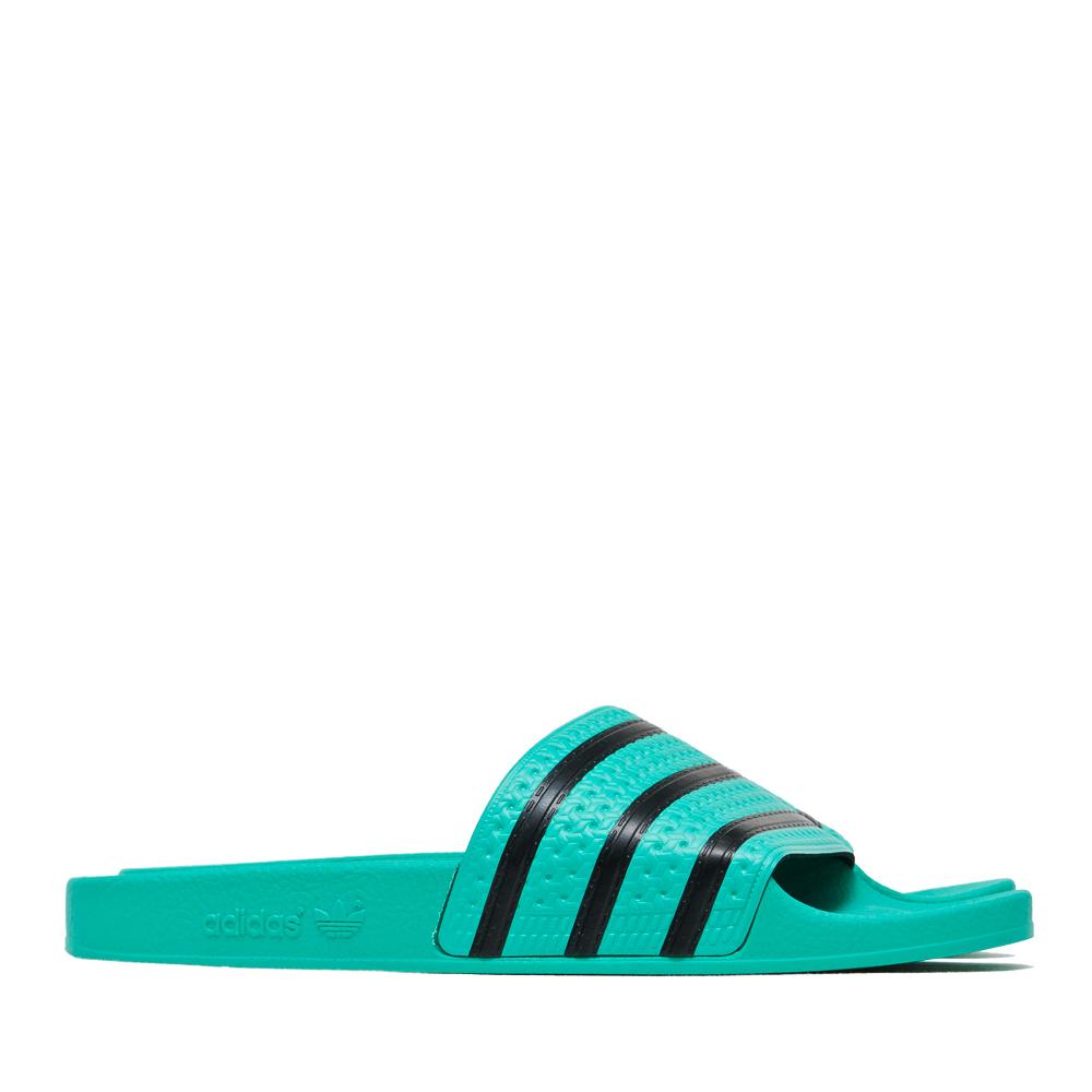 Adidas Originals Adilette Hi-Res Green/Core Black at shoplostfound, side