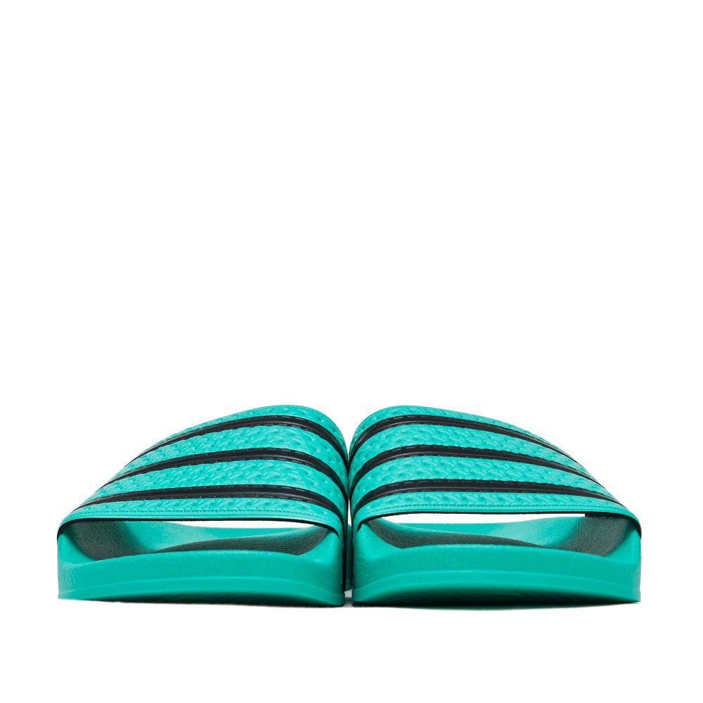 Adidas Originals Adilette Hi-Res Green/Core Black at shoplostfound, front