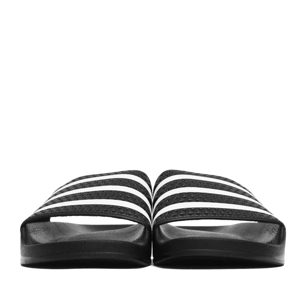 Adidas Originals Adilette Slides Black/White at shoplostfound, front