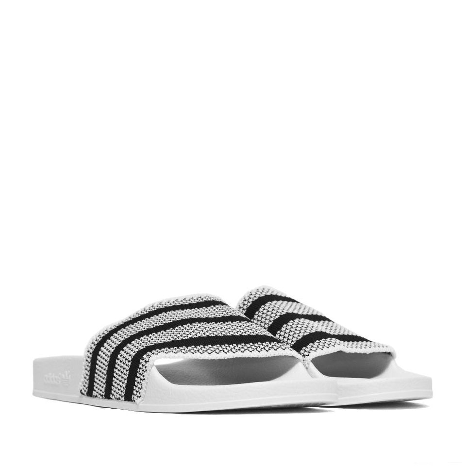 Adidas Originals Adilette Slides Knit White/Black at shoplostfound, 45