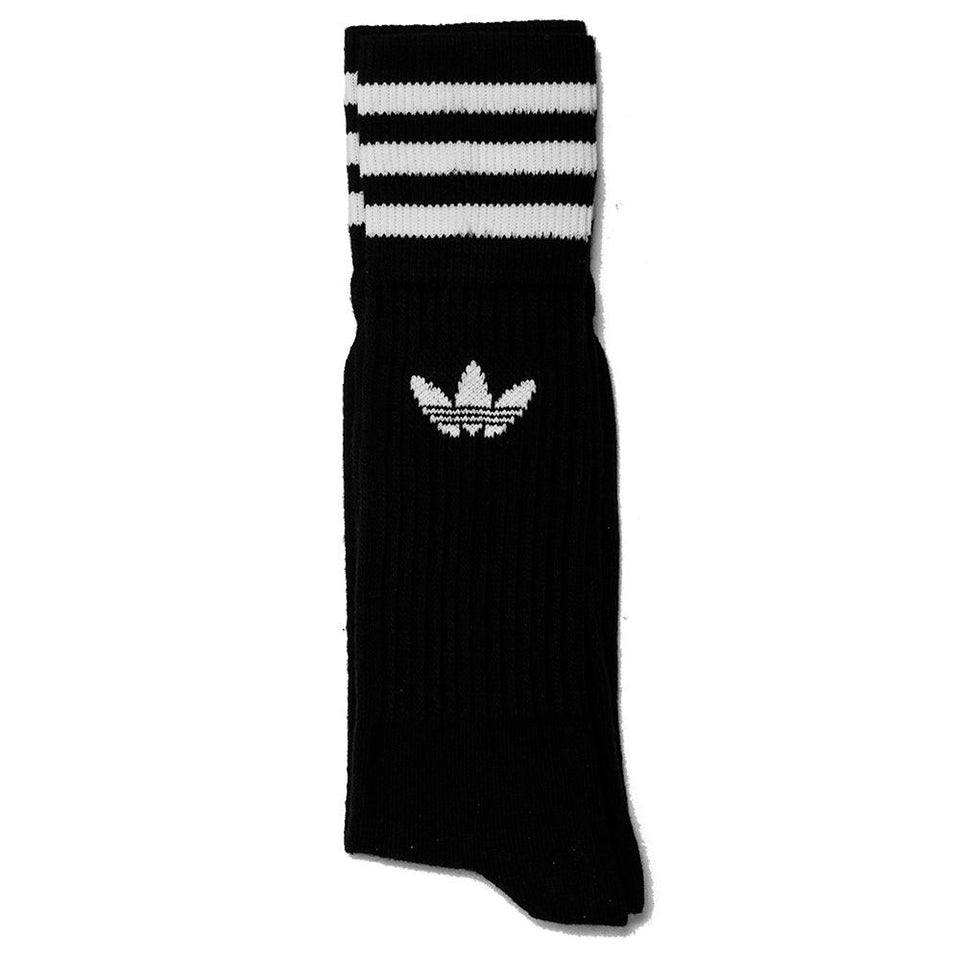 Adidas Originals Crew Socks 3 Pairs Black/White at shoplostfound, front