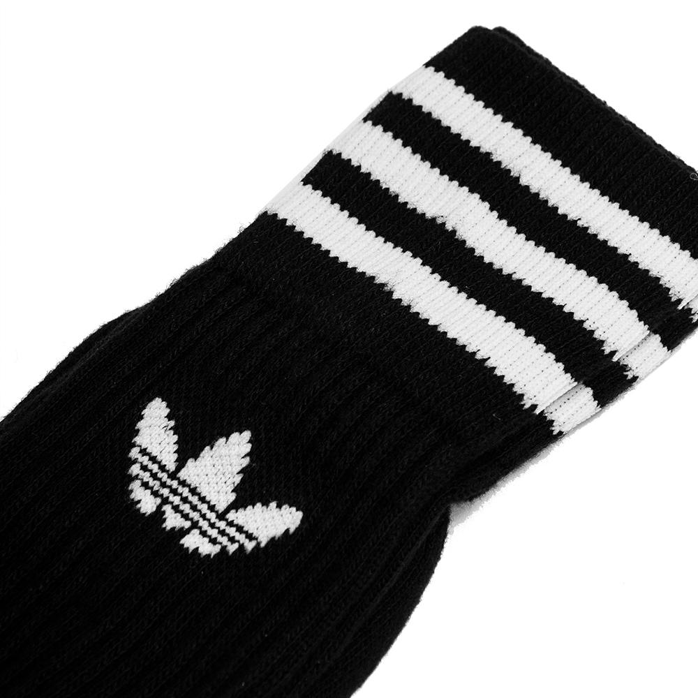 Adidas Originals Crew Socks 3 Pairs Black/White at shoplostfound, detail