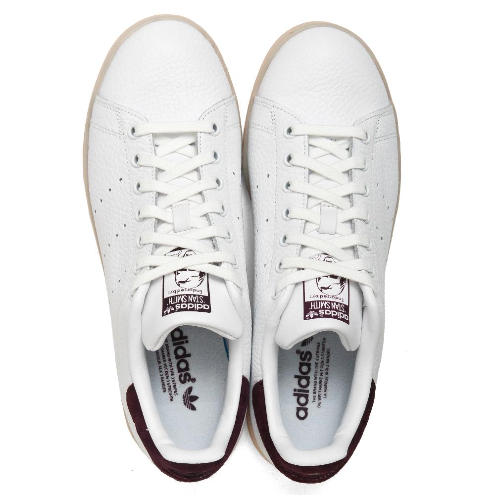 Adidas Originals Stan Smith White/Dark Burdeos at shoplostfound, top