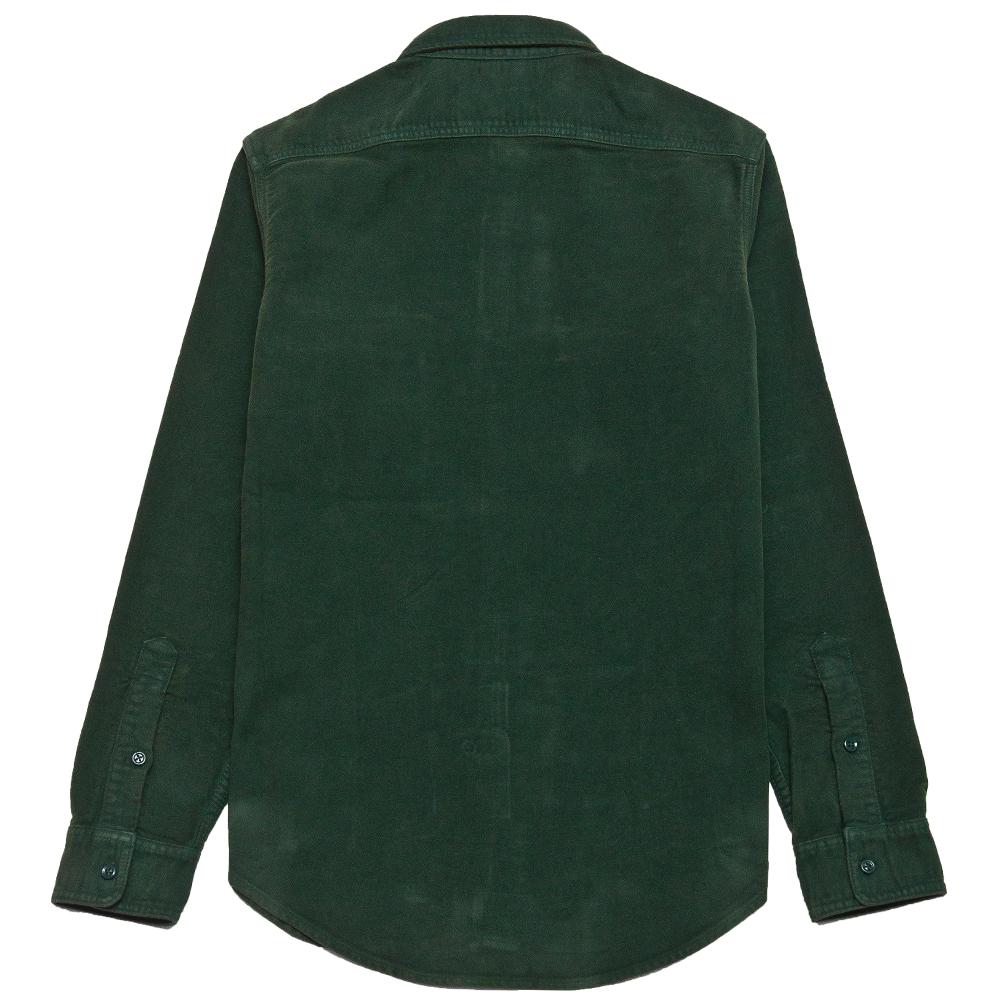 Adsum Italian Moleskin Workshirt Green at shoplostfound, back