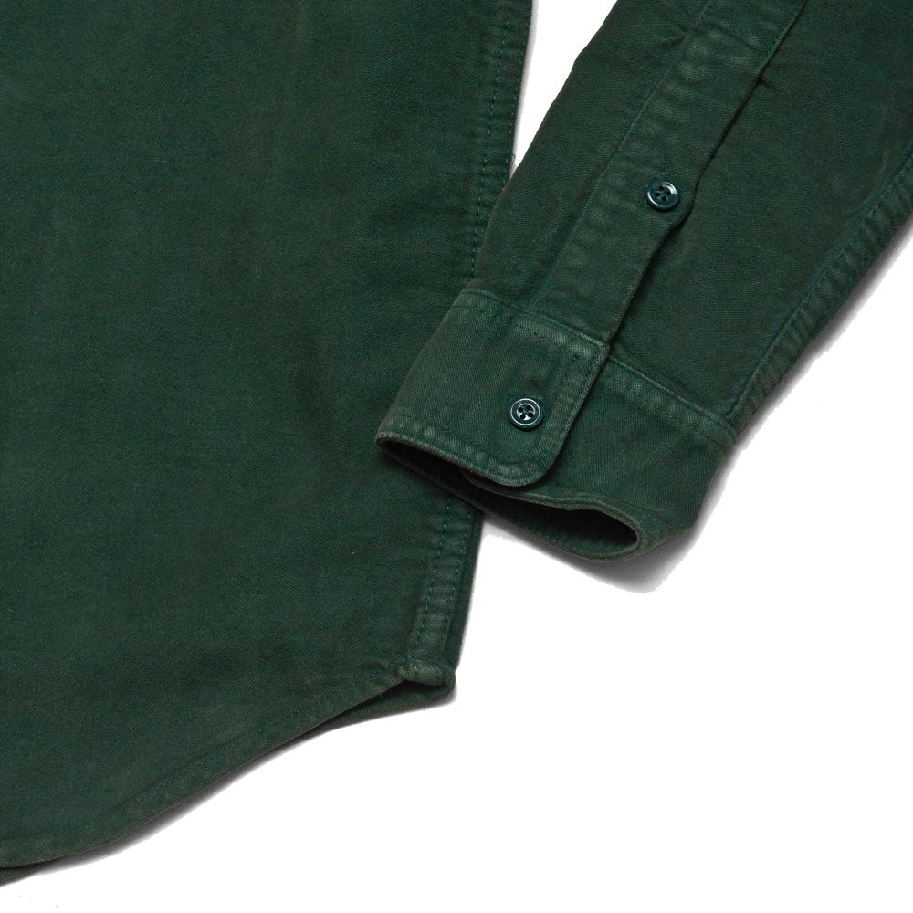 Adsum Italian Moleskin Workshirt Green at shoplostfound, cuff