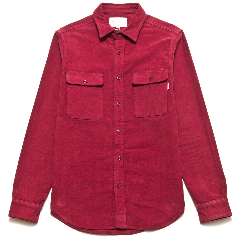 Adsum Italian Moleskin Workshirt Maroon at shoplostfound, front