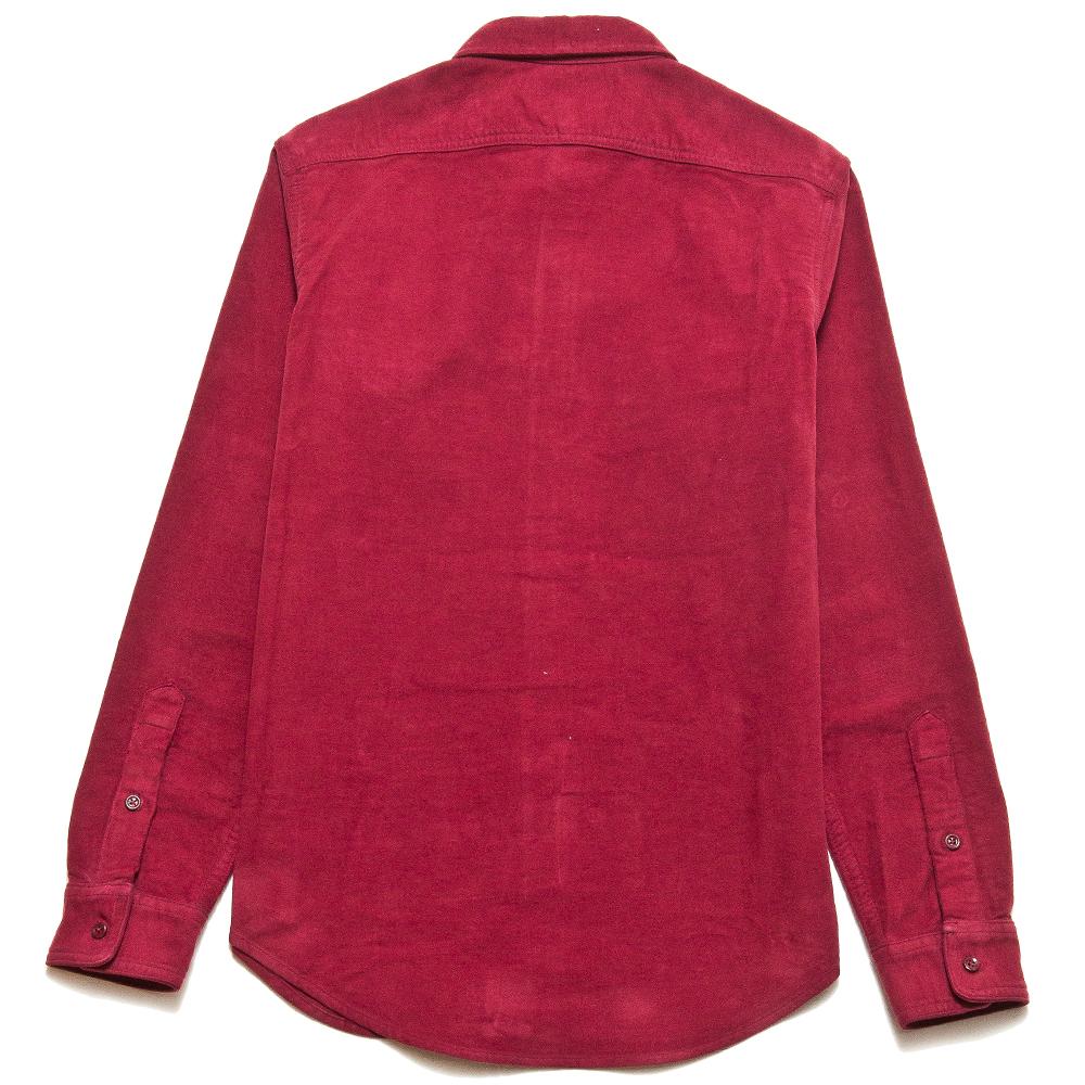 Adsum Italian Moleskin Workshirt Maroon at shoplostfound, back