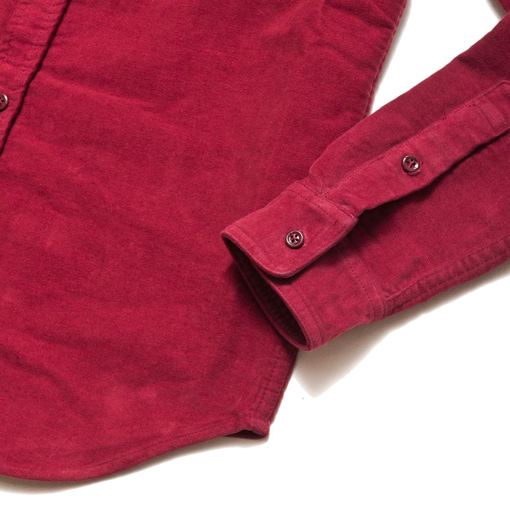 Adsum Italian Moleskin Workshirt Maroon at shoplostfound, cuff