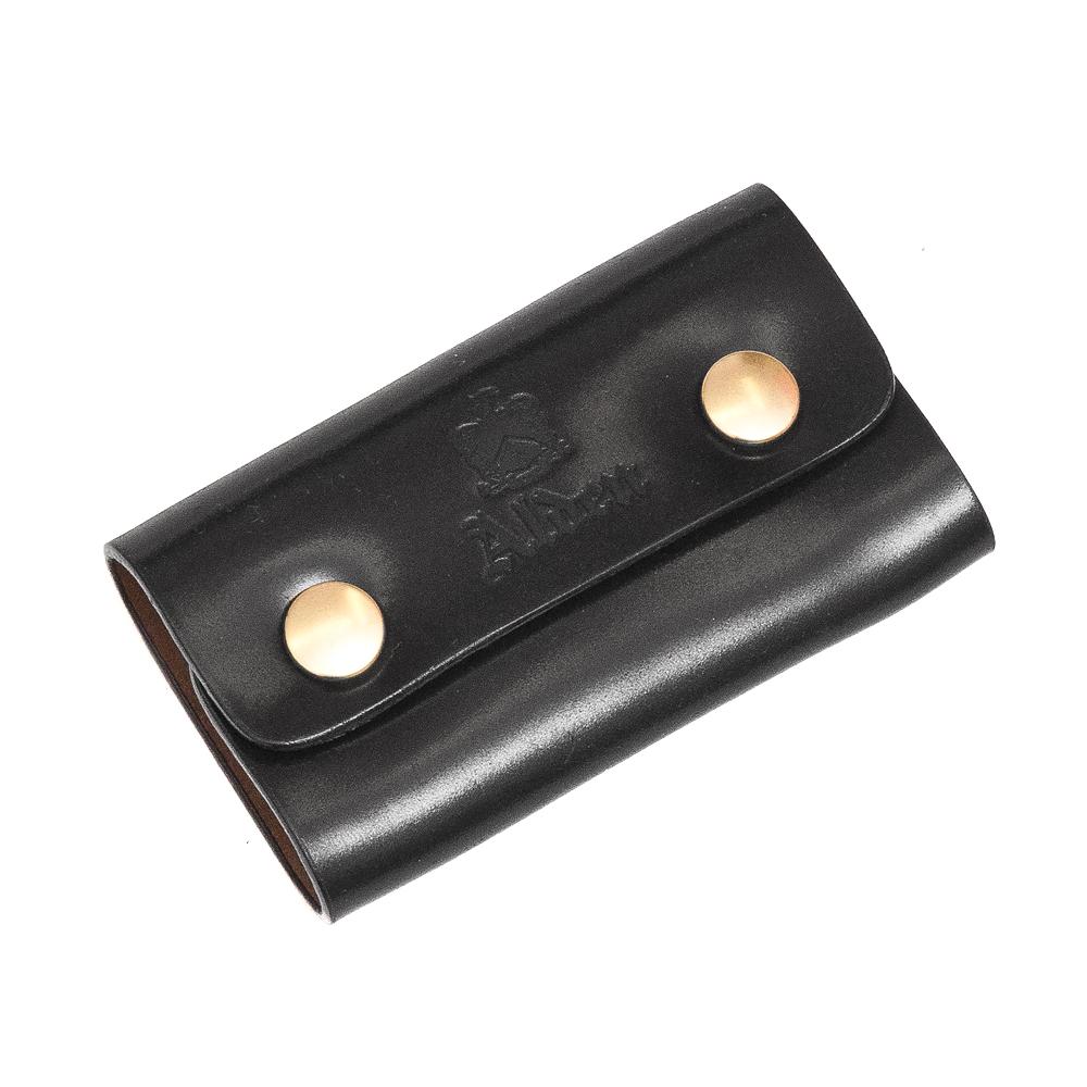 Alden 6 Ring Key Case Black Shell Cordovan at shoplostfound, folded