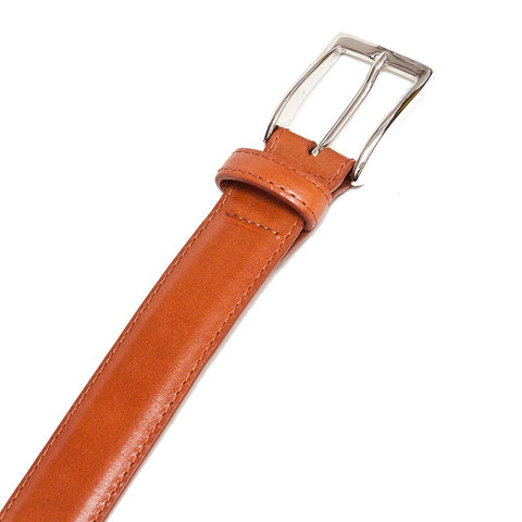 Alden Calf Leather Belt Tan at shoplostfound, front