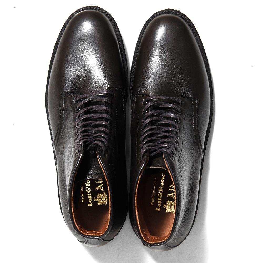 Alden Loden Calf Cordovan Plain Toe Boot with Crepe Sole at shoplostfound, top
