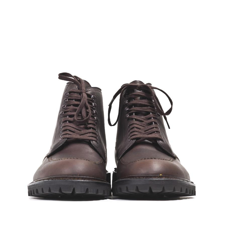 Alden 404 Dark Brown Kudu Indy Boot at shoplostfound in Toronto, front