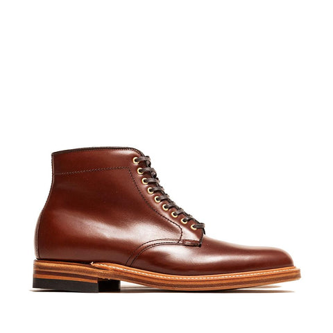 Alden Plain Toe Navy Blucher Boot Annonay Walnut Brown at shoplostfound, 45