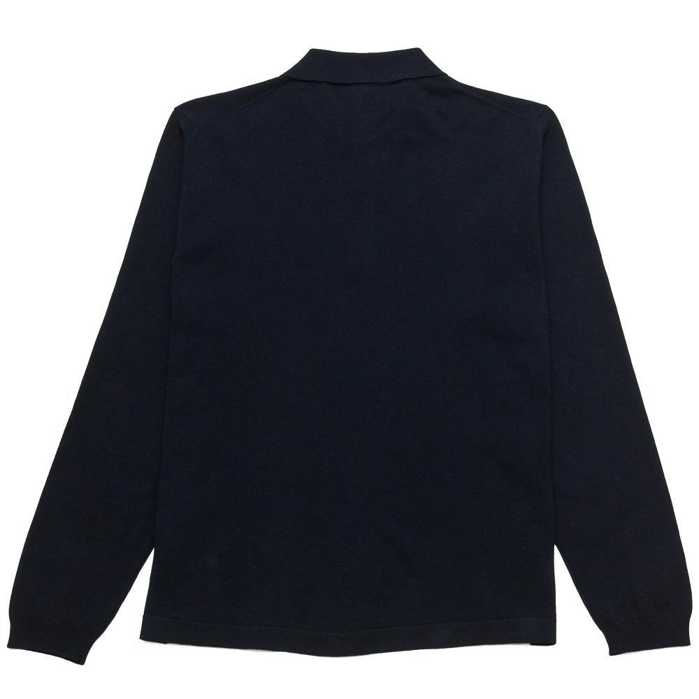 Andersen-Andersen Long Sleeve Polo Navy Blue at shoplostfound, back