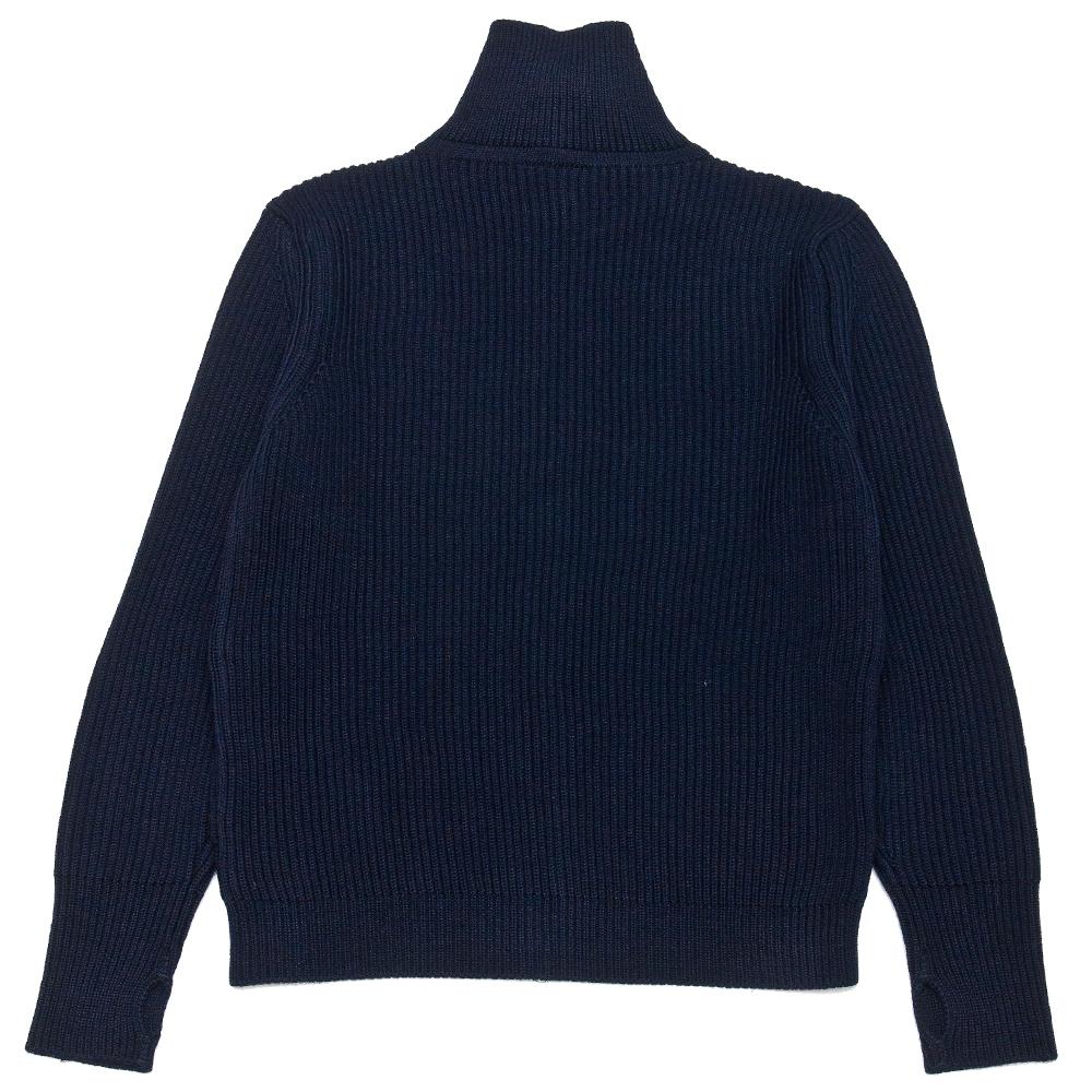 Andersen-Andersen Navy Full-Zip with Pockets Navy Blue at shoplostfound, back