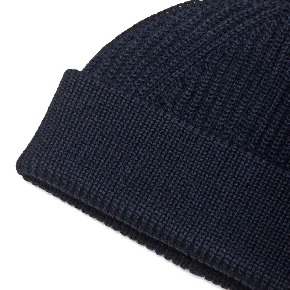 Andersen-Andersen Short Beanie Navy Blue at shoplostfound, 2