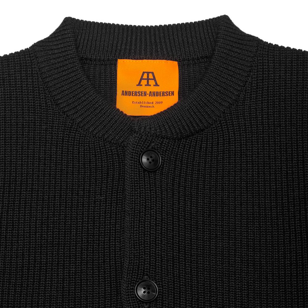 Andersen-Andersen Skipper Jacket Black at shoplostfound, neck