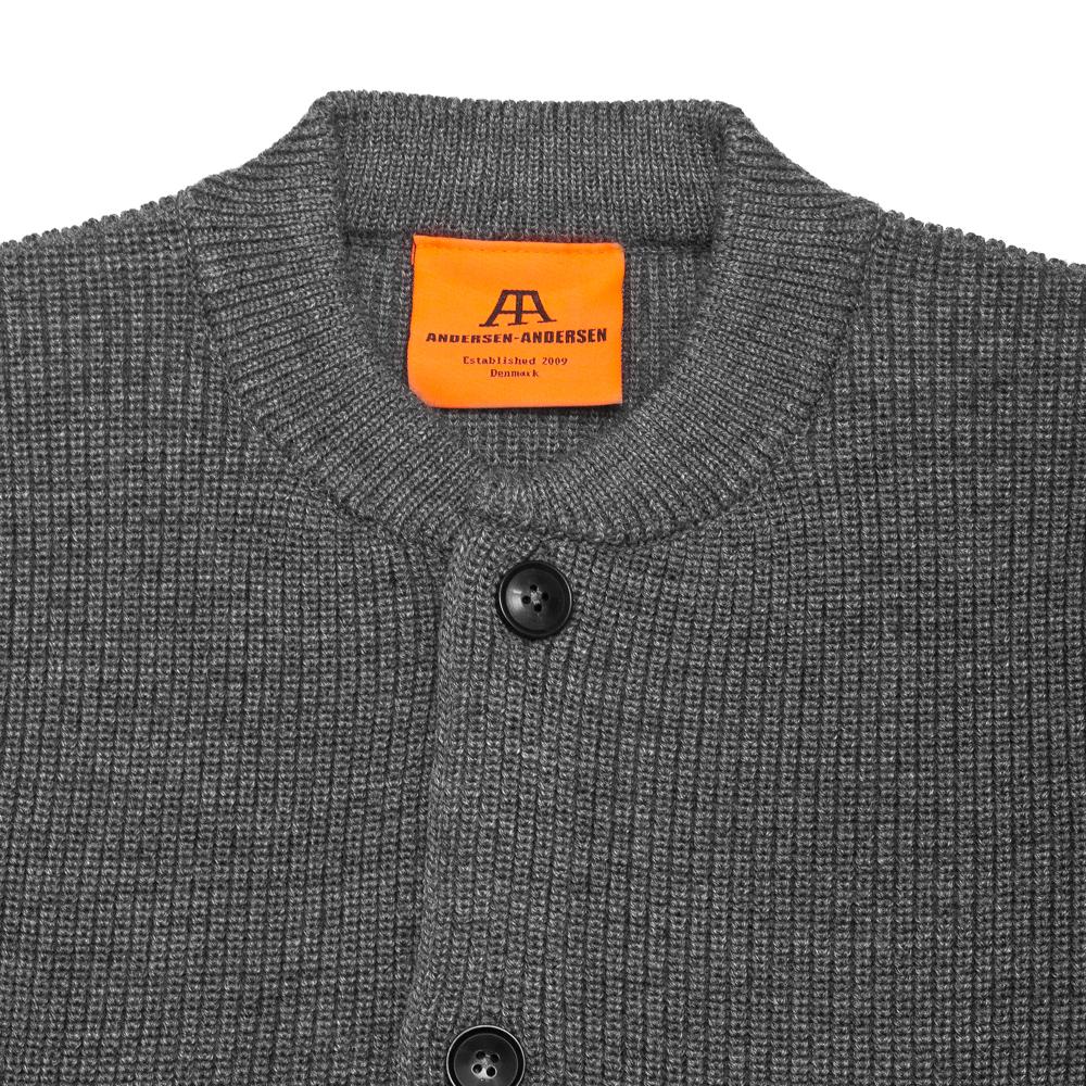 Andersen-Andersen Skipper Jacket Grey at shoplostfound, neck