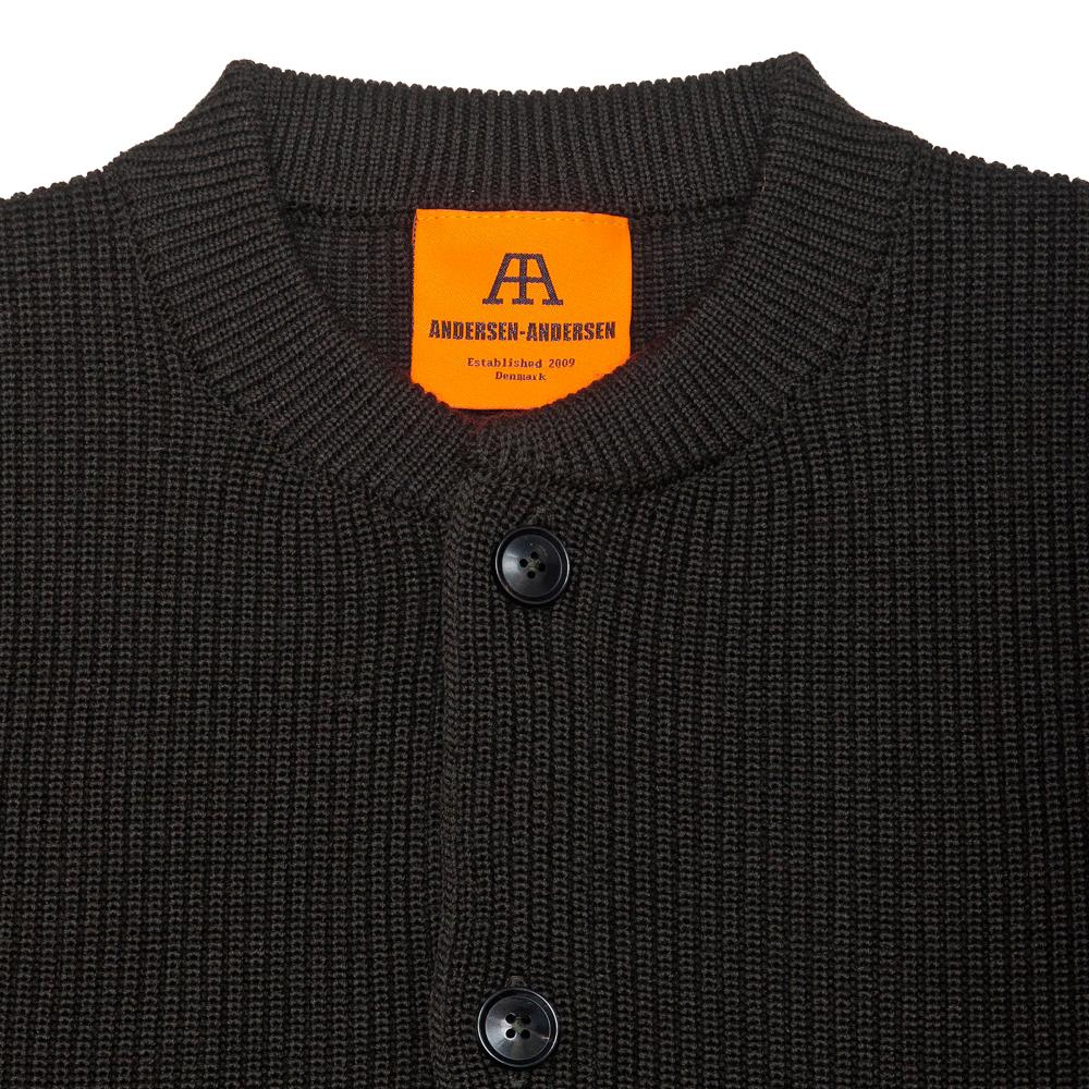 Andersen-Andersen Skipper Jacket Hunting Green at shoplostfound, neck