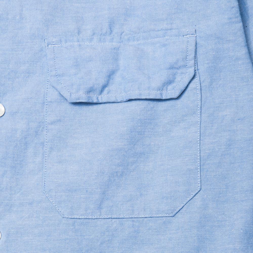 Arpenteur Ted Shirt Blue Cotton Piqué at shoplostfound in Toronto, chest pocket