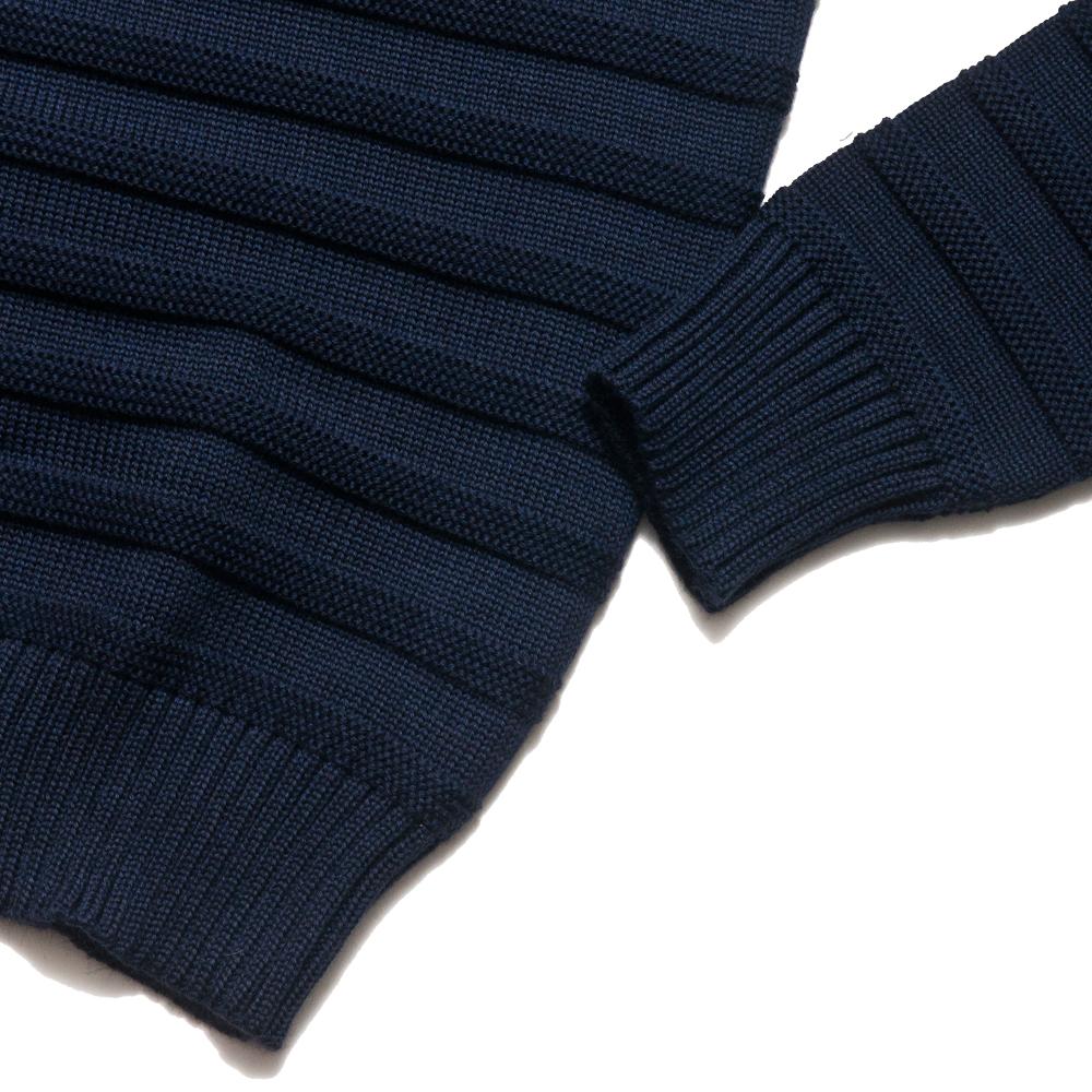 Arpenteur Malo 2 Merino Wool Navy at shoplostfound, detail