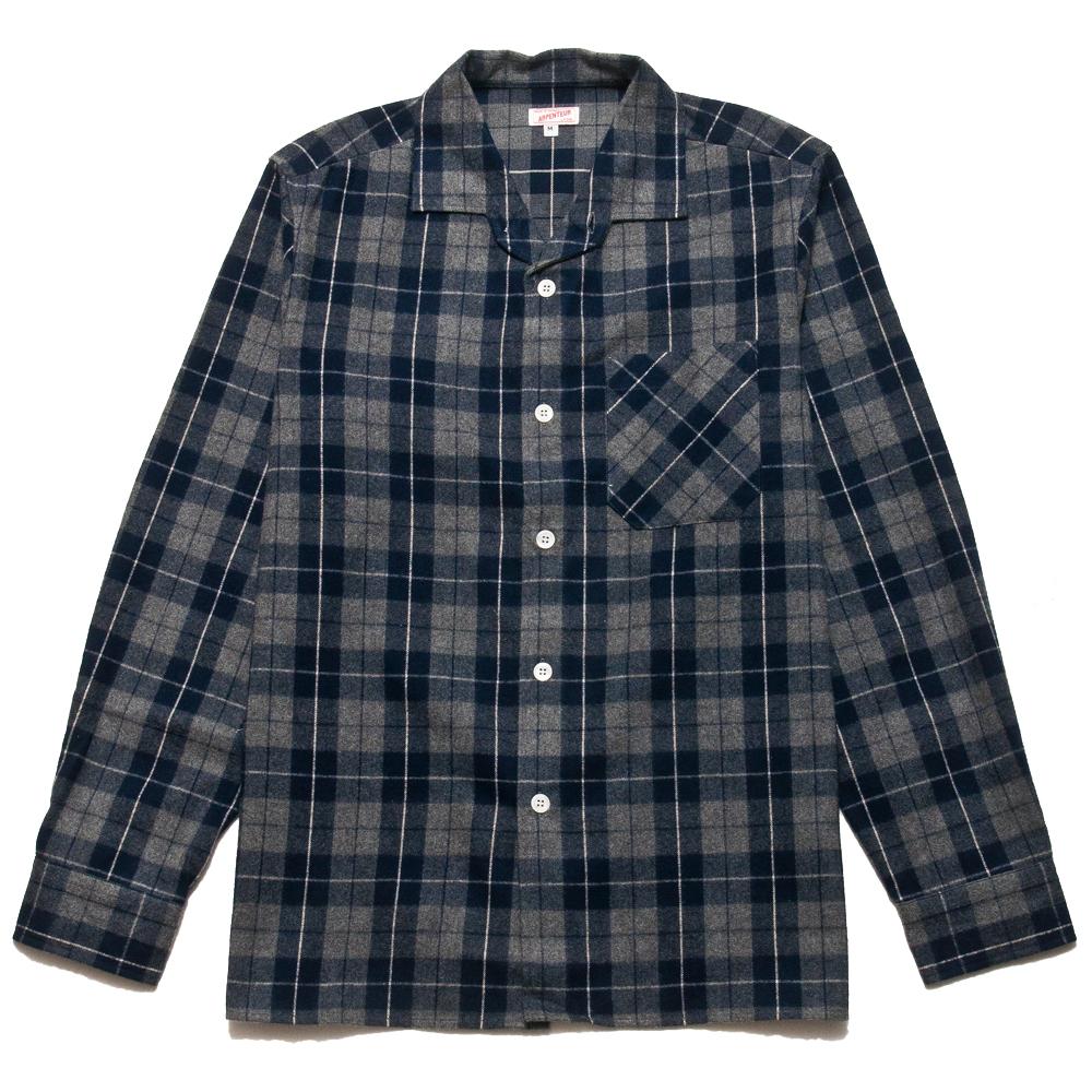 Arpenteur Pyjama Shaggy Flannel Navy Check at shoplostfound, front