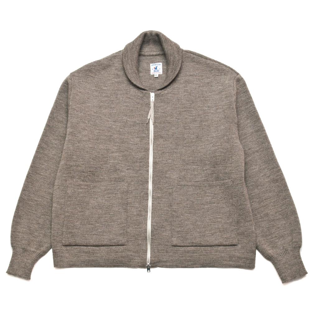 Arpenteur Roscoff Milano Wool Cardigan Beige at shoplostfound, front