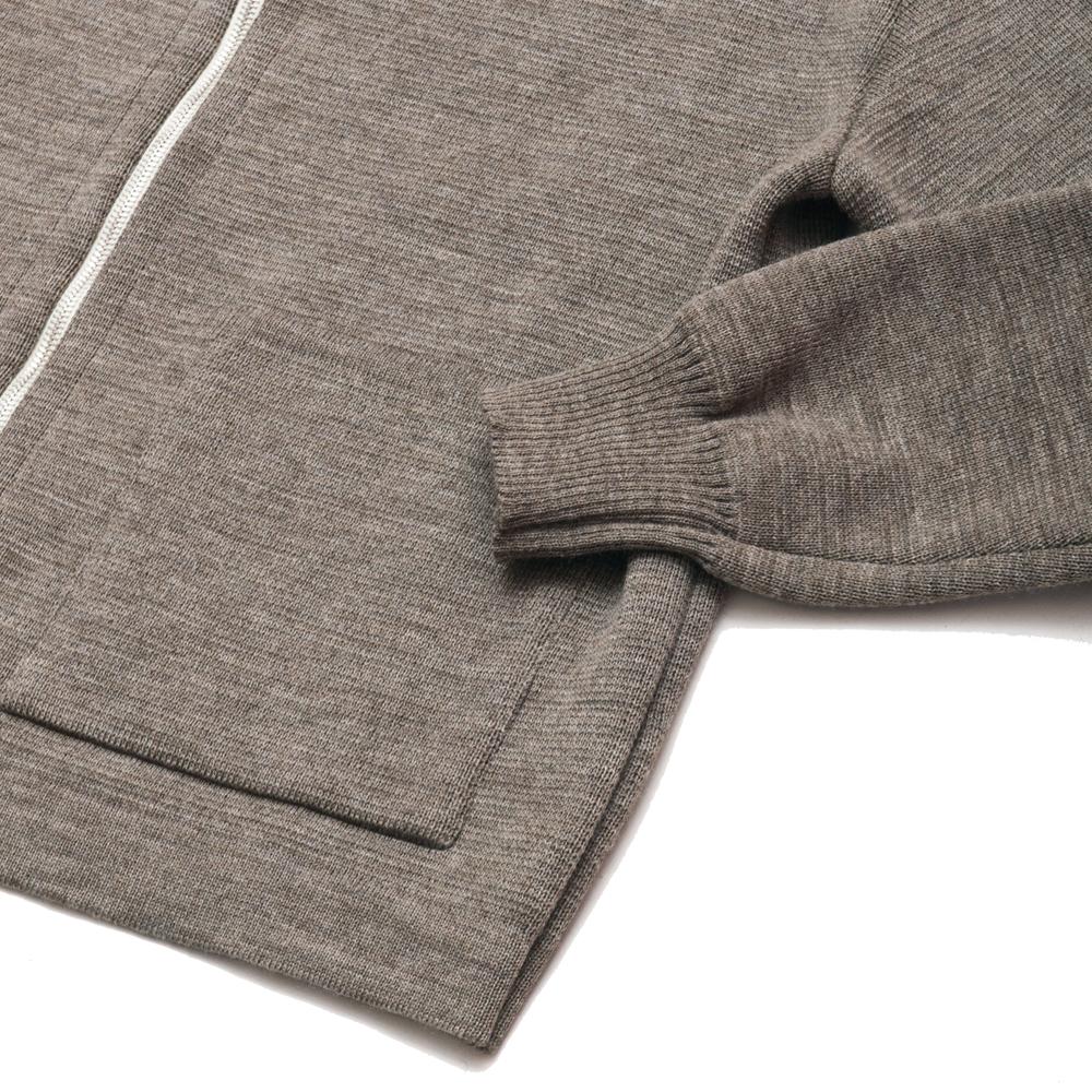 Arpenteur Roscoff Milano Wool Cardigan Beige at shoplostfound, cuff
