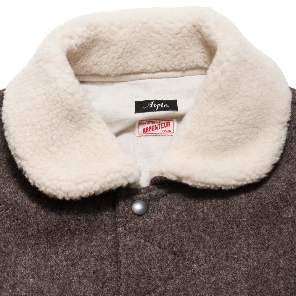 Arpenteur Snap Jacket Bonneval Arpin Dark Grey at shoplostfound, neck