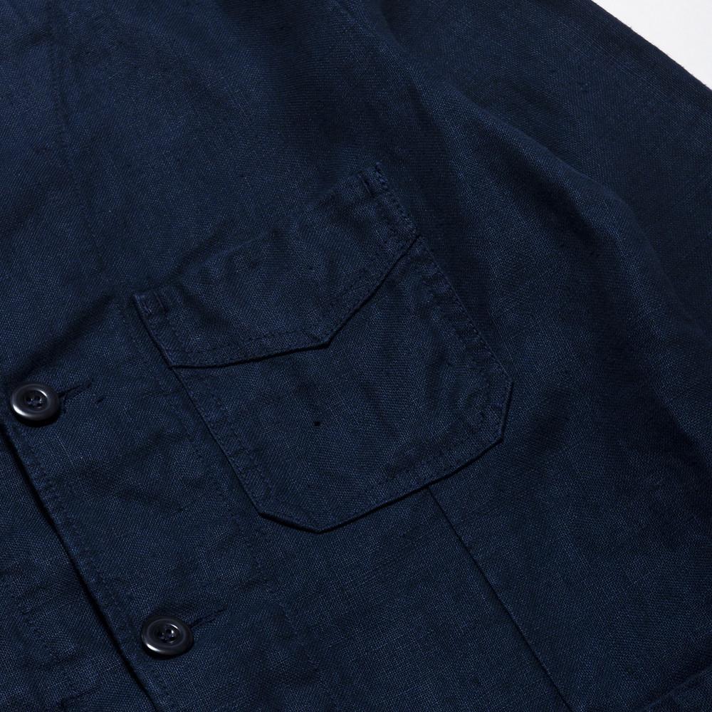 Arpenteur Villafranche Linen Jacket Navy at shoplostfound, pocket