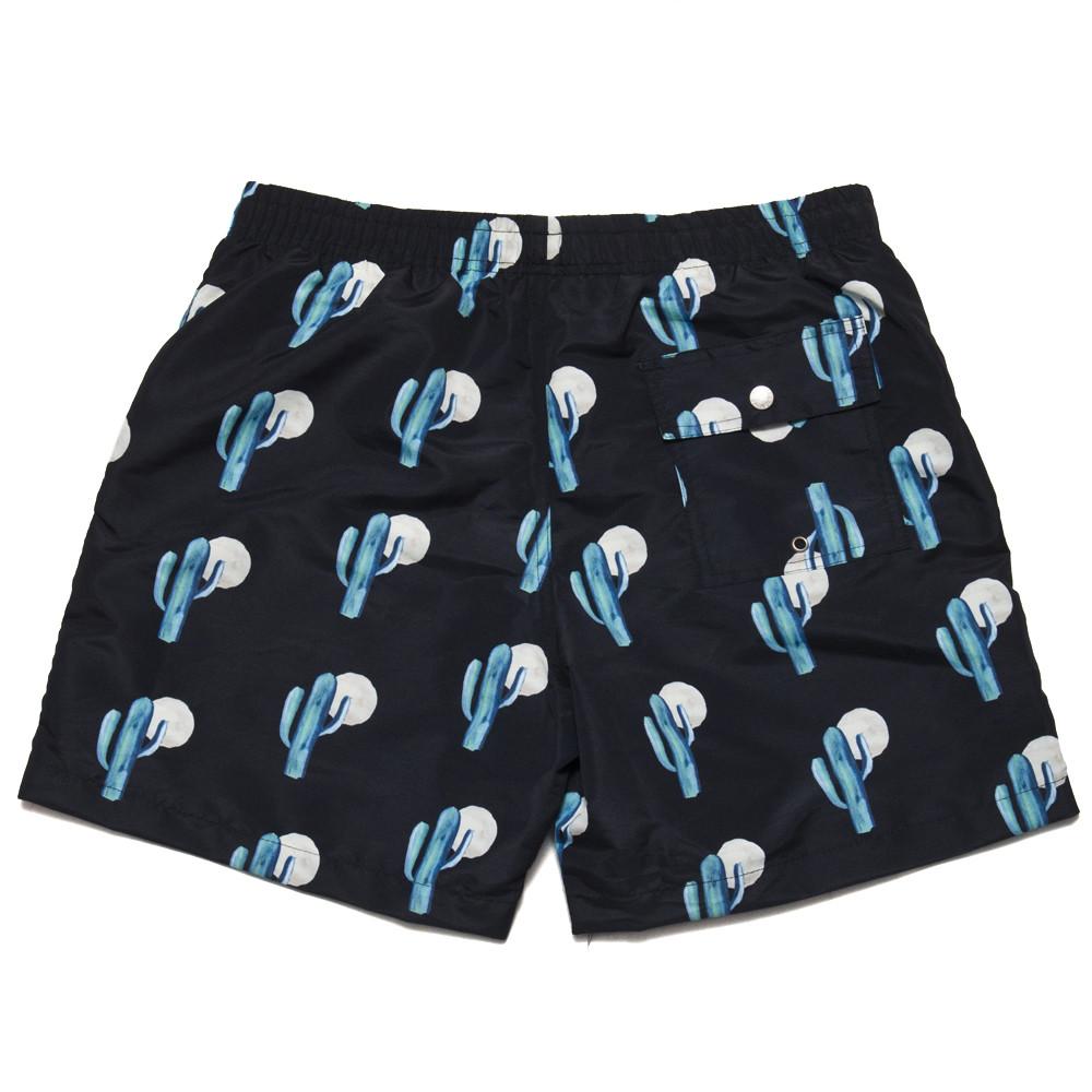 Bather Black Cactus Swim Trunk at shoplostfound, back