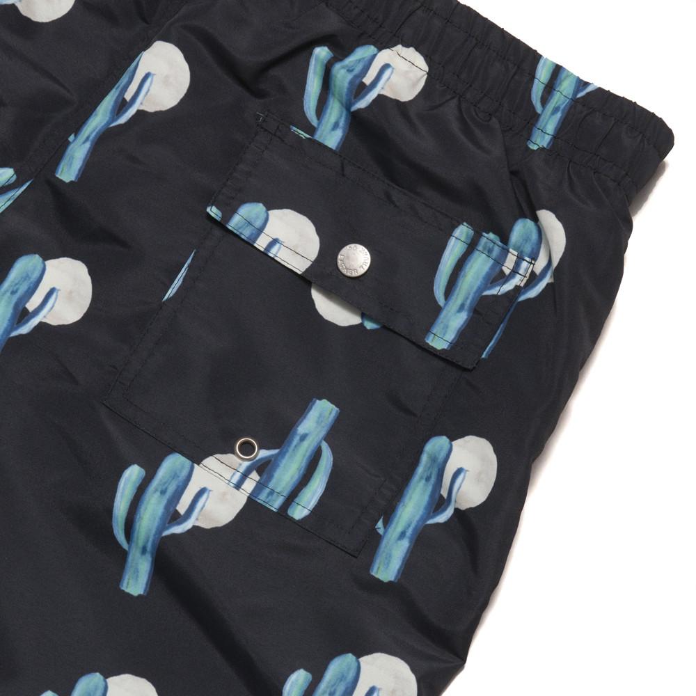 Bather Black Cactus Swim Trunk at shoplostfound, back pocket