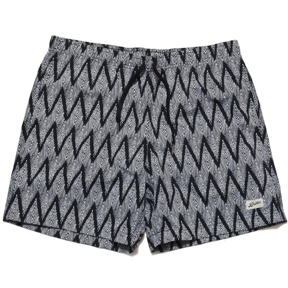 Bather Zig Zag Black Swim Trunk at shoplostfound, front