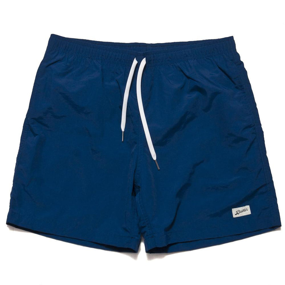 Bather Solid Blue Swim Trunk at shoplostfound, front