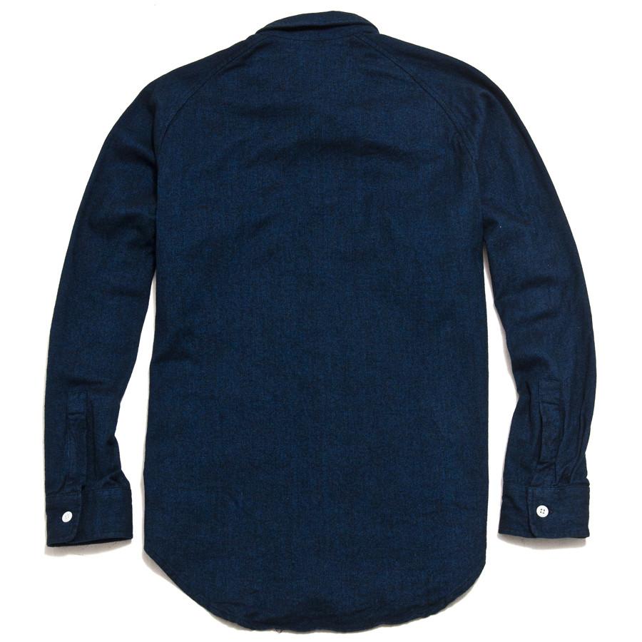 Battenwear Camp Shirt Heather Navy at shoplostfound in Toronto, back