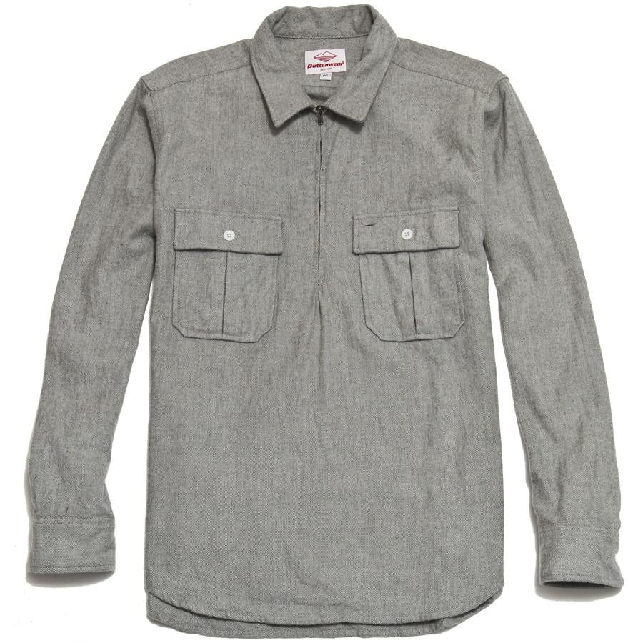 Battenwear Garage Shirt Heather Grey at shoplostfound in Toronto, front