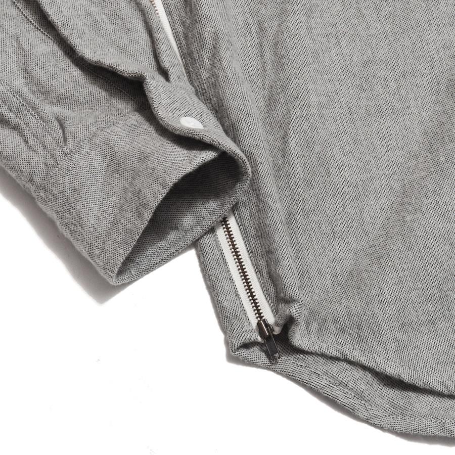 Battenwear Garage Shirt Heather Grey at shoplostfound in Toronto, side zipper