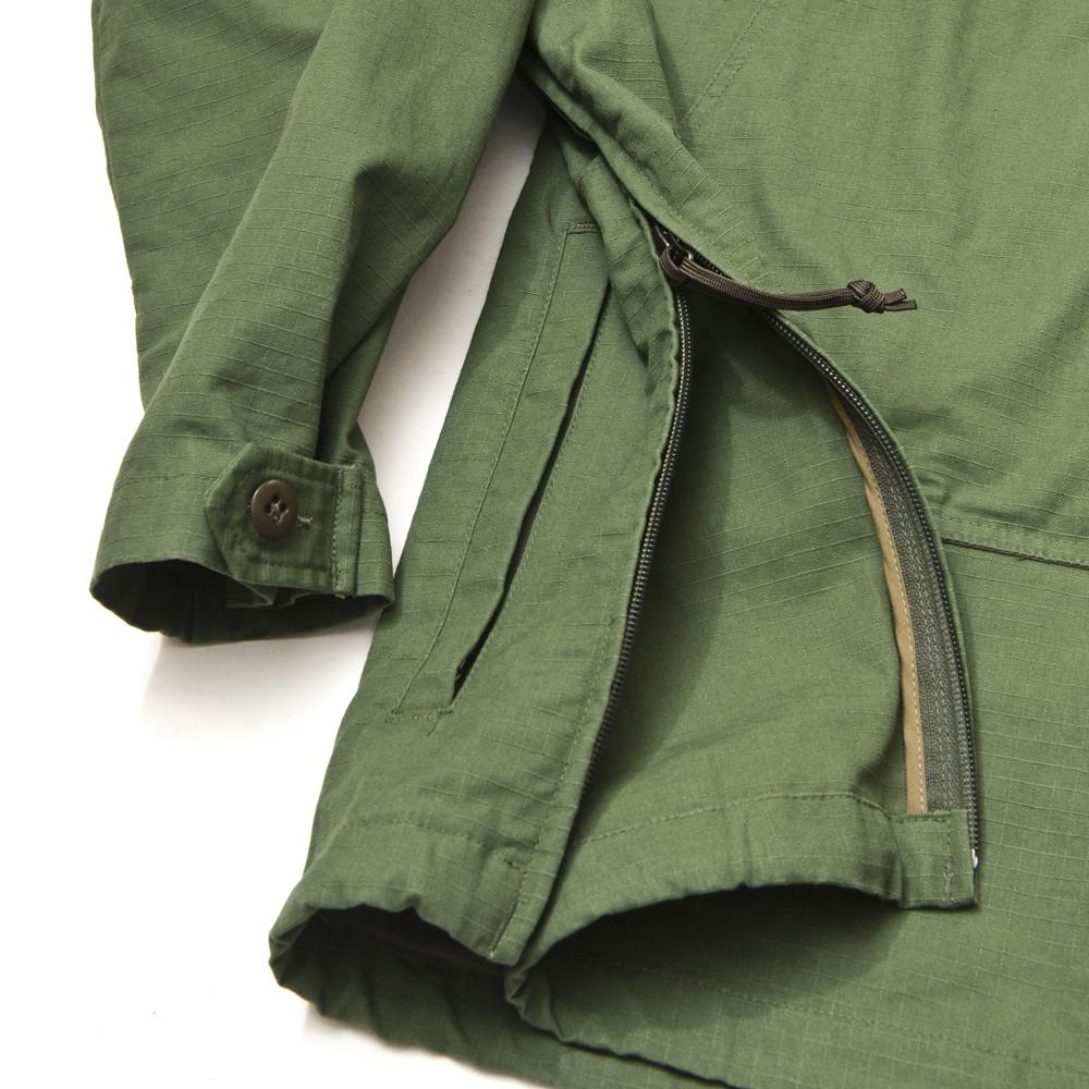 Battenwear Scout Anorak Olive Drab at shoplostfound in Toronto, side zipper