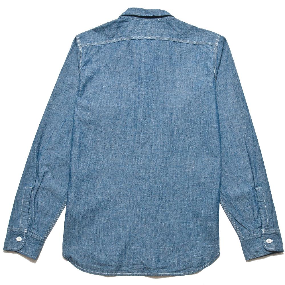 Battenwear Work Shirt Indigo at shoplostfound, back