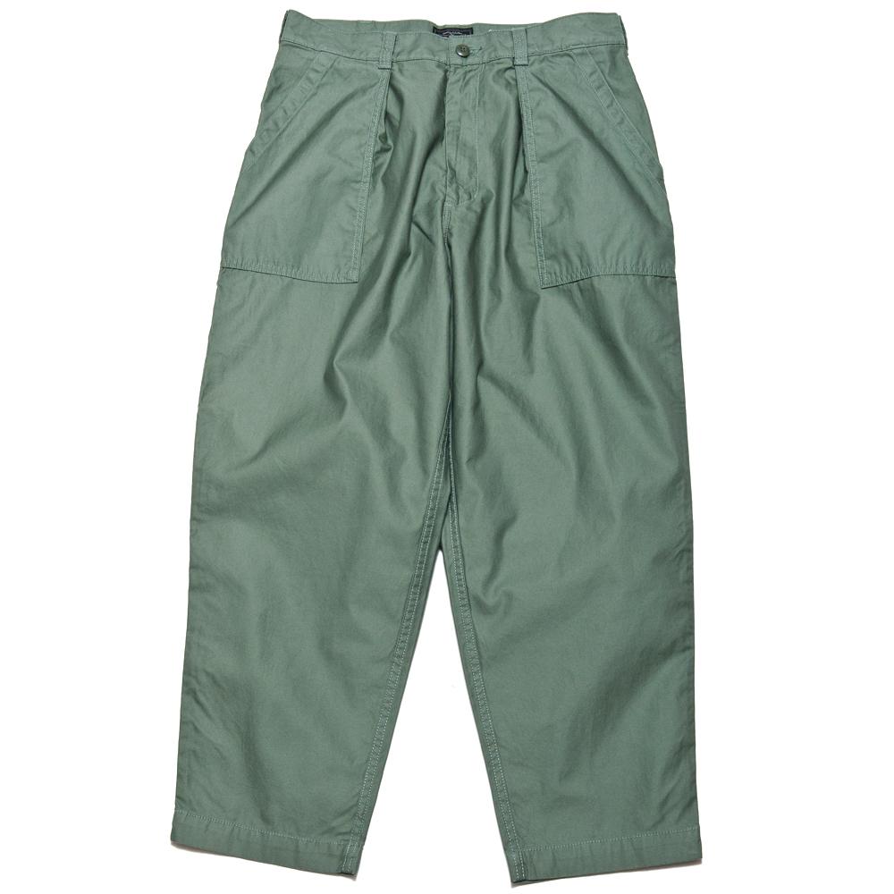 Beams Plus 1 Pleat Baker 80/3 Sage Green at shoplostfound, front