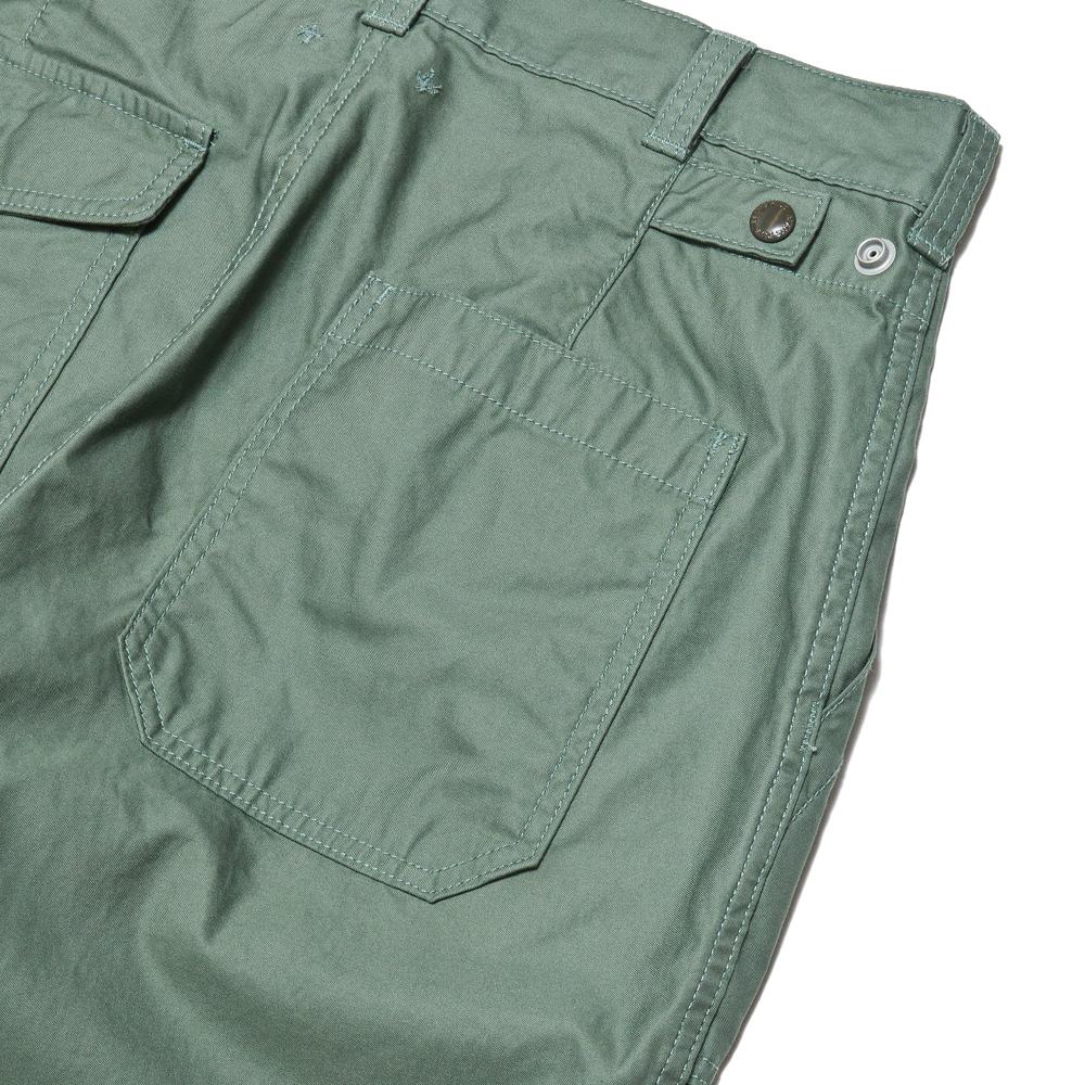 Beams Plus 1 Pleat Baker 80/3 Sage Green at shoplostfound, detail