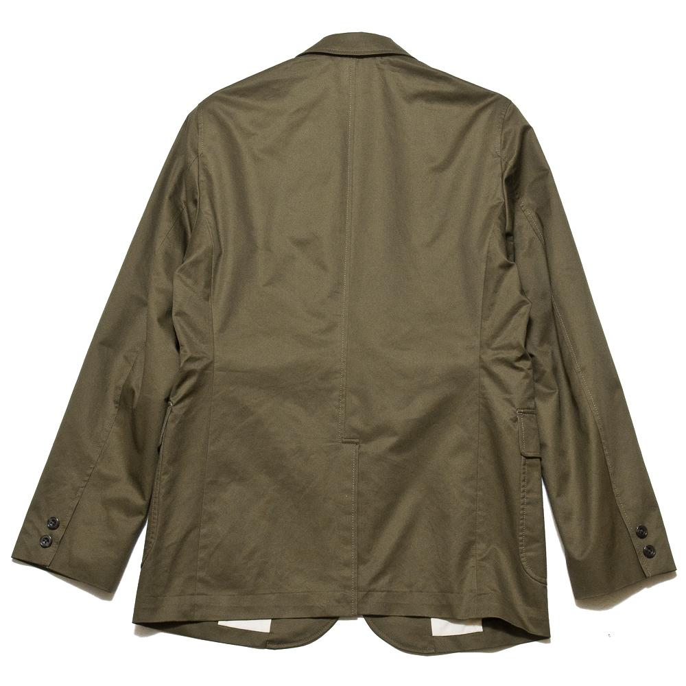 Beams Plus 3B Jacket 80/3 Twill Olive at shoplostfound, back