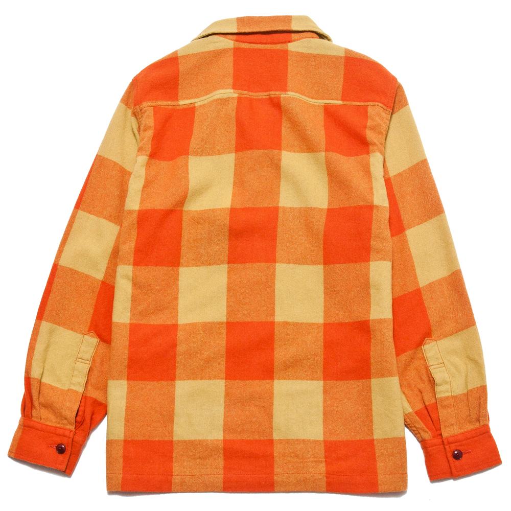 Beams Plus Camp Collar Jacket Block Orange/Yellow at shoplostfound, back